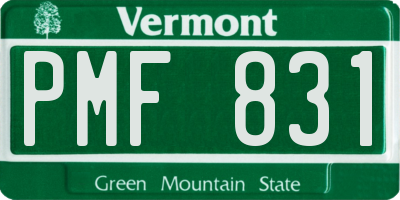 VT license plate PMF831