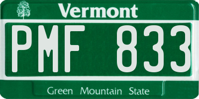 VT license plate PMF833