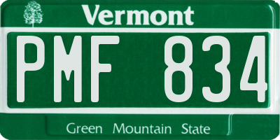 VT license plate PMF834