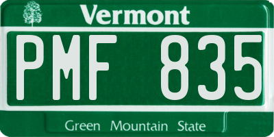 VT license plate PMF835