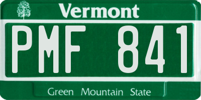 VT license plate PMF841