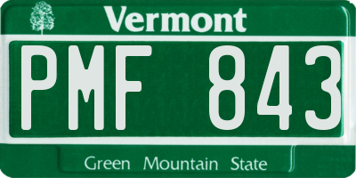 VT license plate PMF843