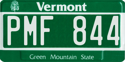 VT license plate PMF844