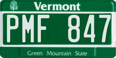 VT license plate PMF847