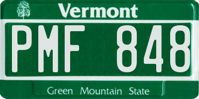 VT license plate PMF848
