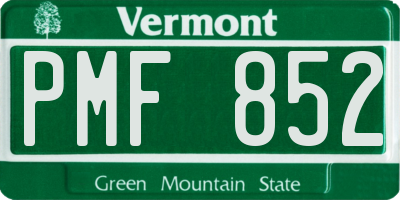 VT license plate PMF852
