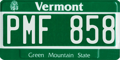 VT license plate PMF858