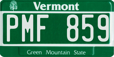 VT license plate PMF859