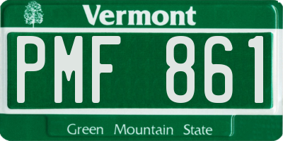 VT license plate PMF861