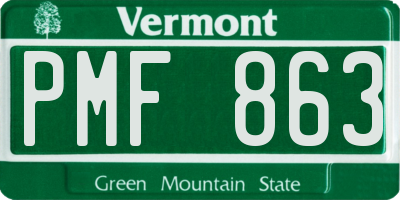 VT license plate PMF863