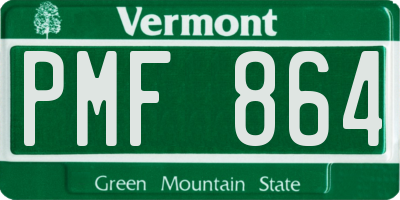 VT license plate PMF864