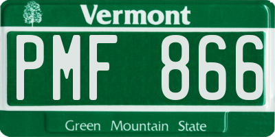 VT license plate PMF866