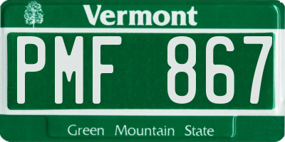 VT license plate PMF867