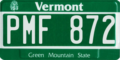VT license plate PMF872