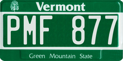 VT license plate PMF877