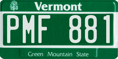 VT license plate PMF881