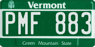 VT license plate PMF883