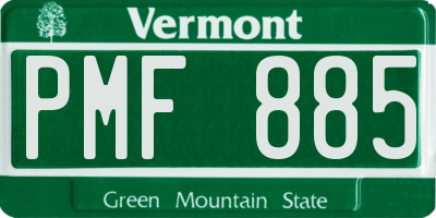 VT license plate PMF885