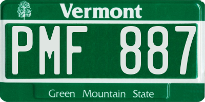 VT license plate PMF887