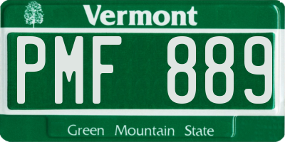 VT license plate PMF889