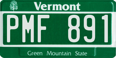 VT license plate PMF891