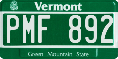 VT license plate PMF892
