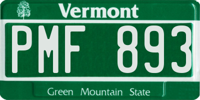VT license plate PMF893