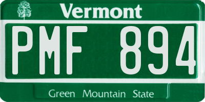 VT license plate PMF894