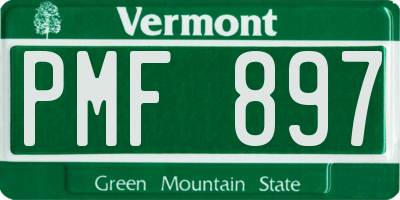 VT license plate PMF897