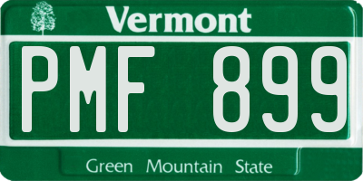 VT license plate PMF899