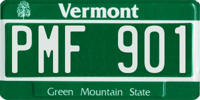VT license plate PMF901