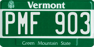VT license plate PMF903