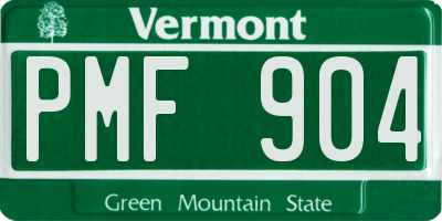 VT license plate PMF904