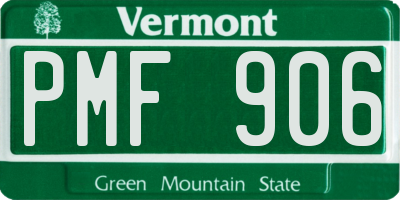 VT license plate PMF906