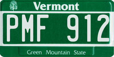 VT license plate PMF912