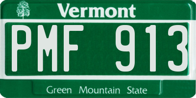 VT license plate PMF913