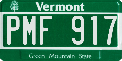 VT license plate PMF917