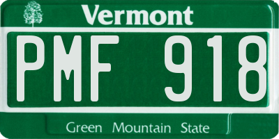 VT license plate PMF918