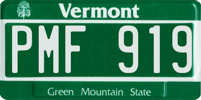 VT license plate PMF919