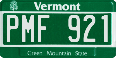 VT license plate PMF921