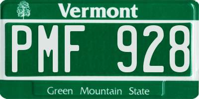 VT license plate PMF928