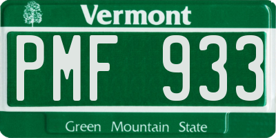 VT license plate PMF933