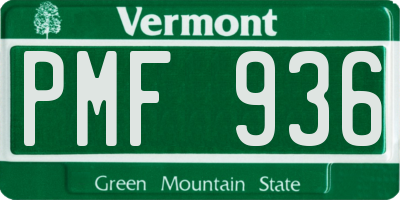 VT license plate PMF936