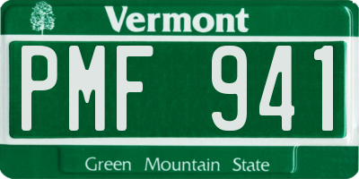 VT license plate PMF941