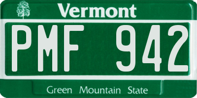 VT license plate PMF942