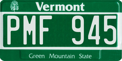 VT license plate PMF945