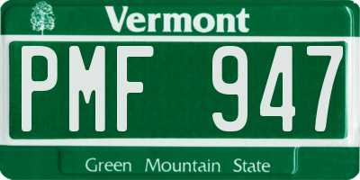 VT license plate PMF947
