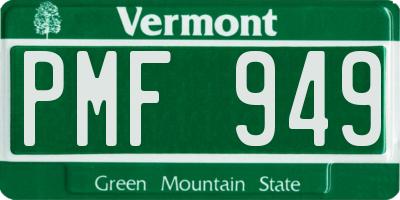 VT license plate PMF949