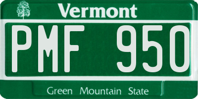 VT license plate PMF950
