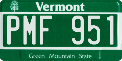 VT license plate PMF951
